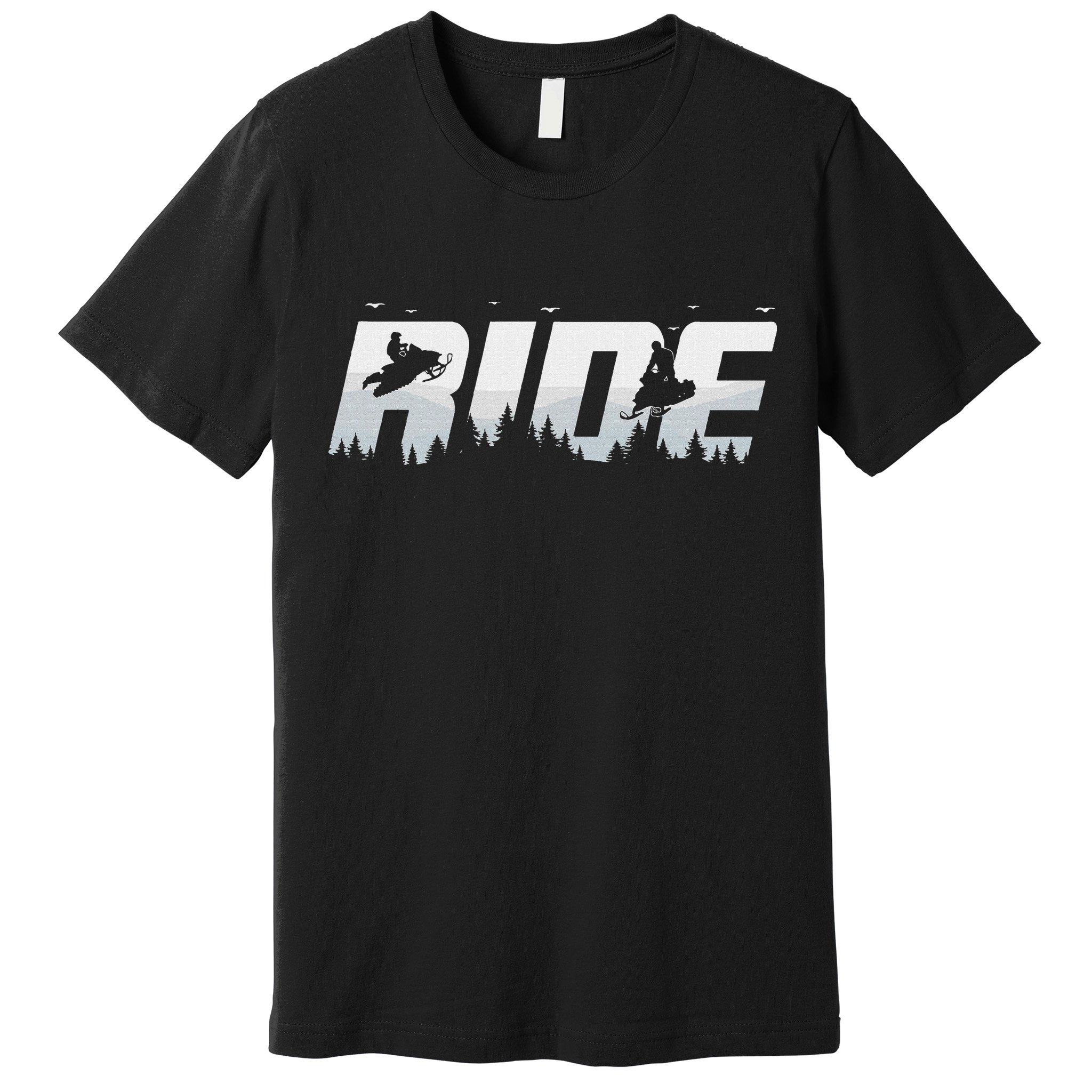 Snowmobile Ride Motor Sled Racing Winter Mountain Sports Fan Premium T-Shirt
