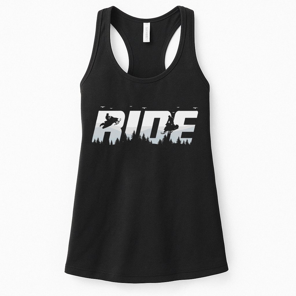 Snowmobile Ride Motor Sled Racing Winter Mountain Sports Fan Womens Tank Top