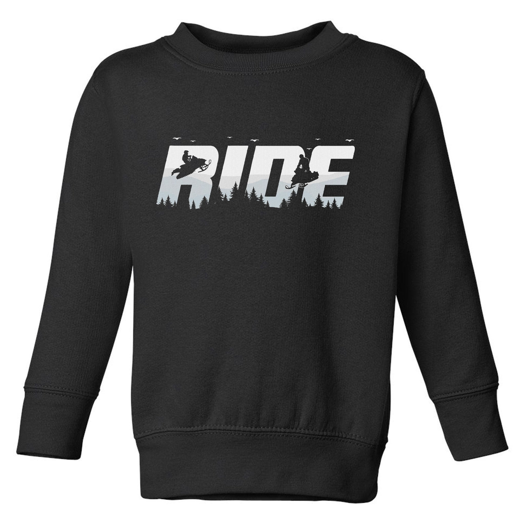 Snowmobile Ride Motor Sled Racing Winter Mountain Sports Fan Toddler Sweatshirt