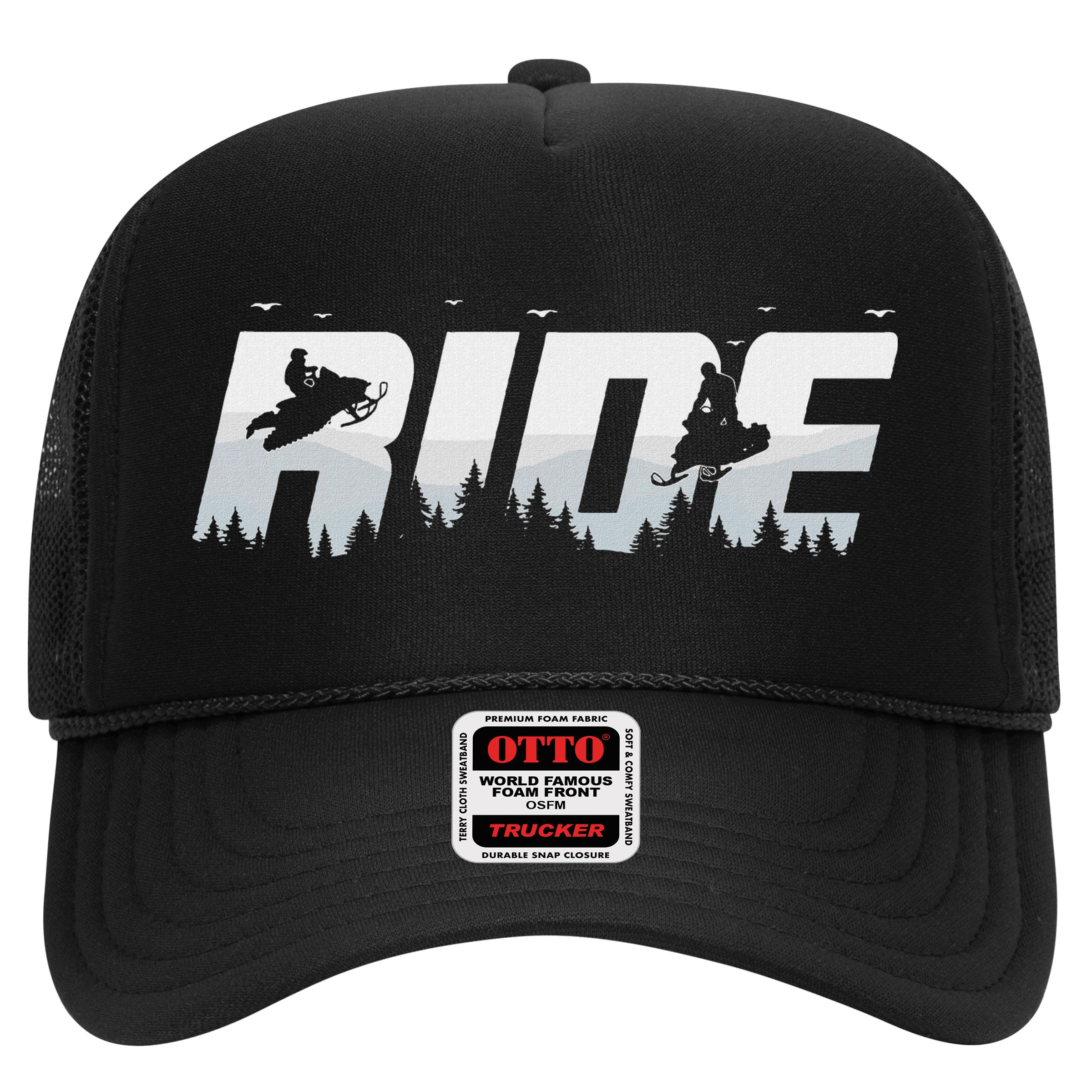 Snowmobile Ride Motor Sled Racing Winter Mountain Sports Fan Hat