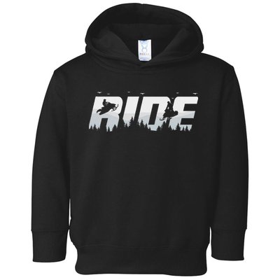 Snowmobile Ride Motor Sled Racing Winter Mountain Sports Fan Toddler Hoodie