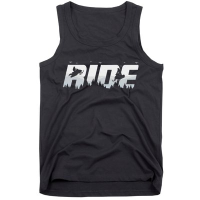 Snowmobile Ride Motor Sled Racing Winter Mountain Sports Fan Tank Top