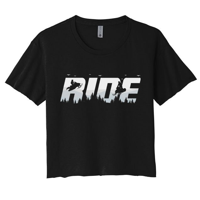 Snowmobile Ride Motor Sled Racing Winter Mountain Sports Fan Crop Top