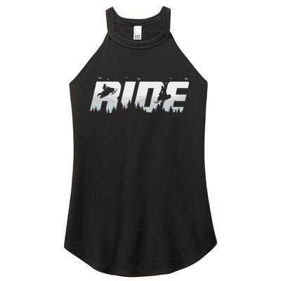 Snowmobile Ride Motor Sled Racing Winter Mountain Sports Fan Women's Perfect Tri Rocker Tank