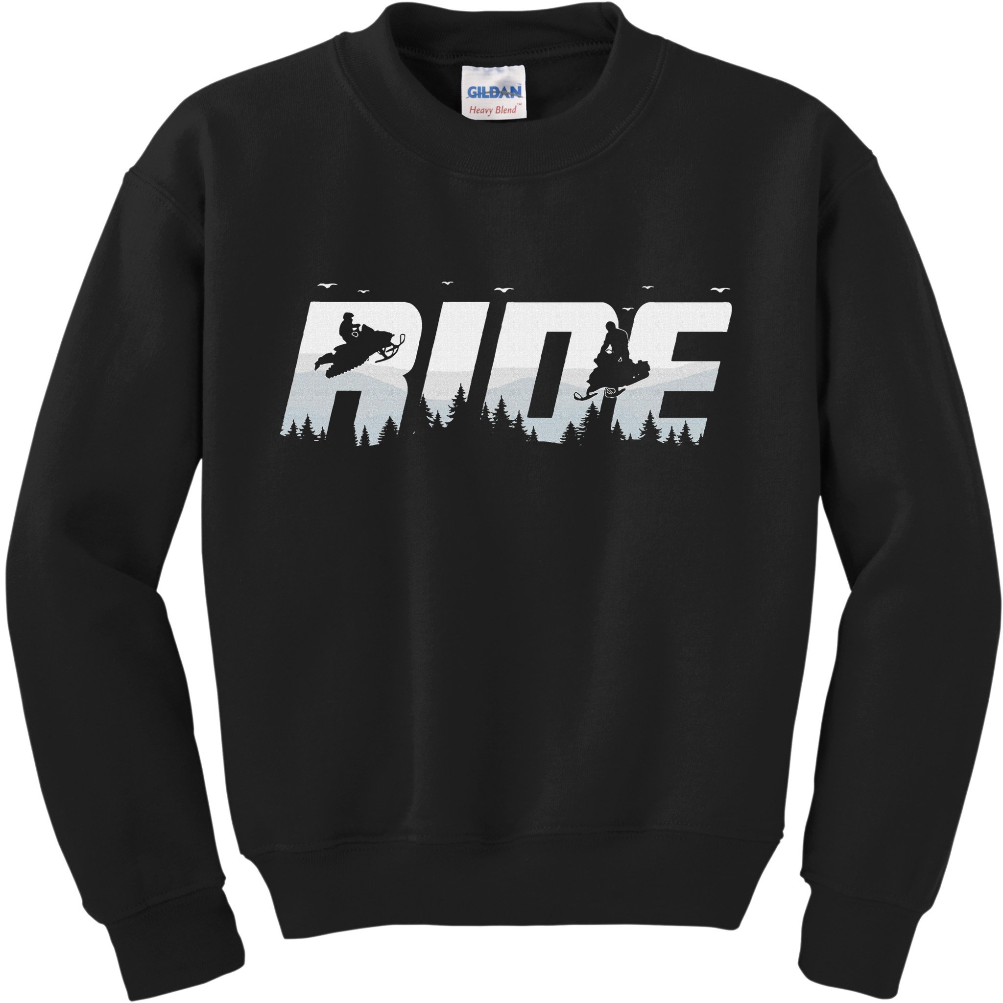 Snowmobile Ride Motor Sled Racing Winter Mountain Sports Fan Kids Sweatshirt