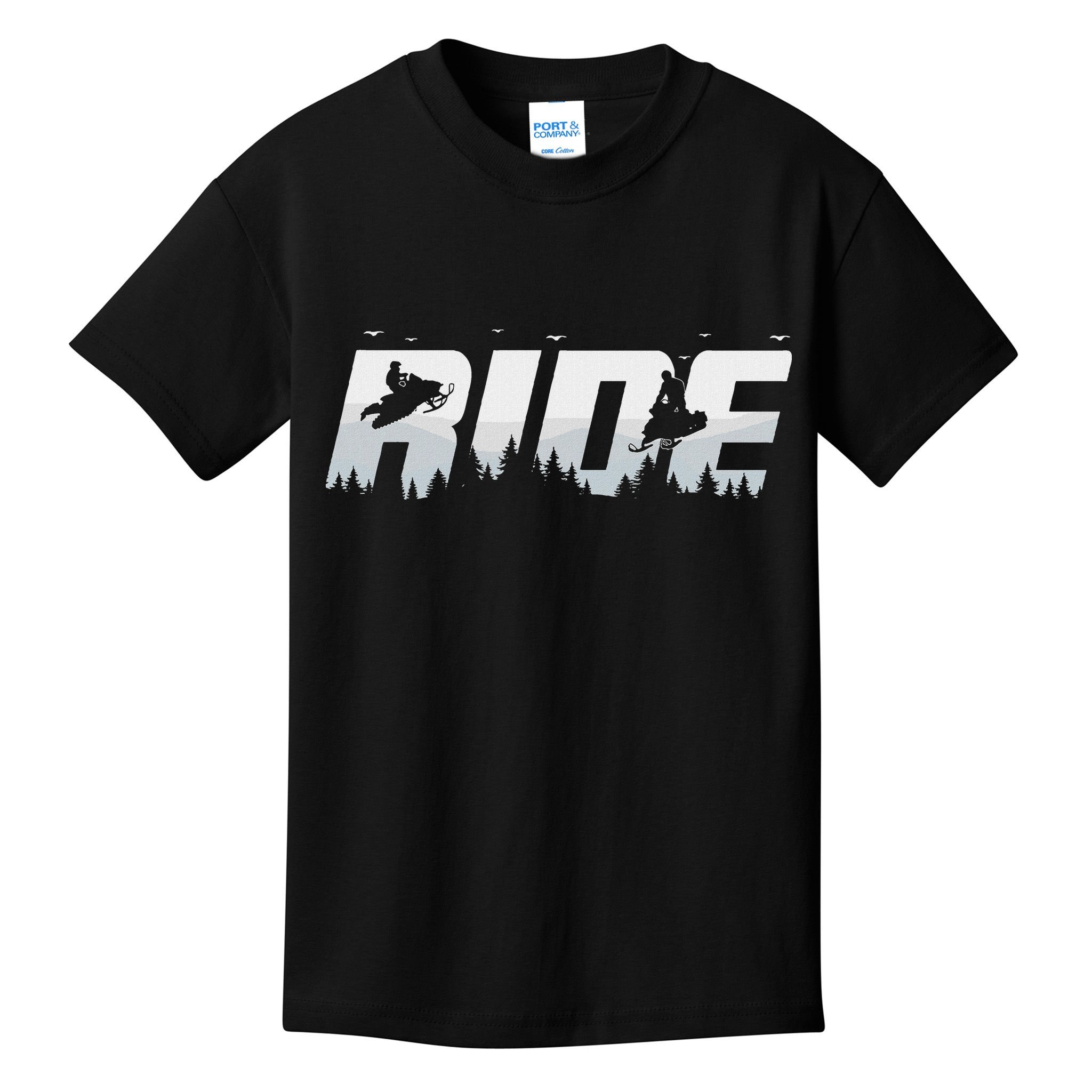 Snowmobile Ride Motor Sled Racing Winter Mountain Sports Fan Kids T-Shirt