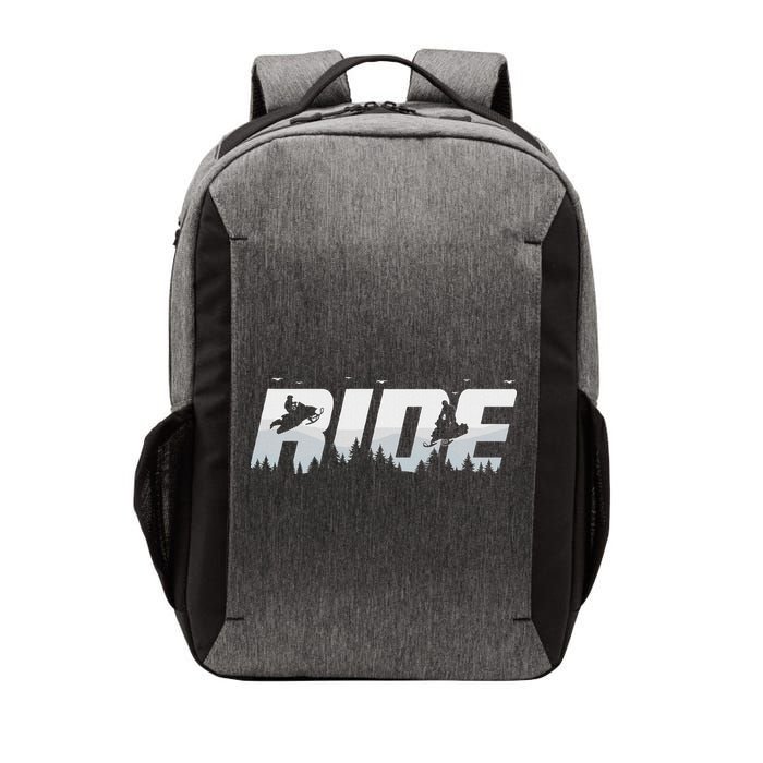 Snowmobile Ride Motor Sled Racing Winter Mountain Sports Fan Vector Backpack