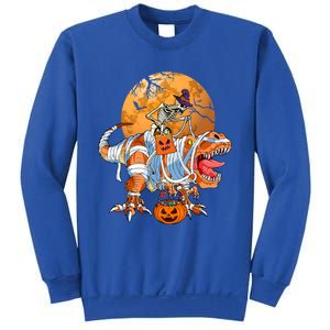 Skeleton Riding Mummy TRex Funny Halloween Dinosaur Gift Sweatshirt