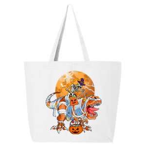 Skeleton Riding Mummy TRex Funny Halloween Dinosaur Gift 25L Jumbo Tote