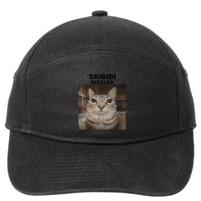 Skibid.I Rizzler Meme Cat Meme Internet Memes Funny Meme Genz 7-Panel Snapback Hat