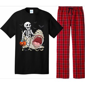 Skeleton Riding Mummy Shark Pajama Set