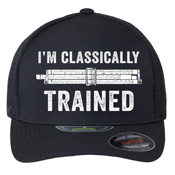 Slide Rule Mechanical Analog IM Classically Trained Gift Flexfit Unipanel Trucker Cap
