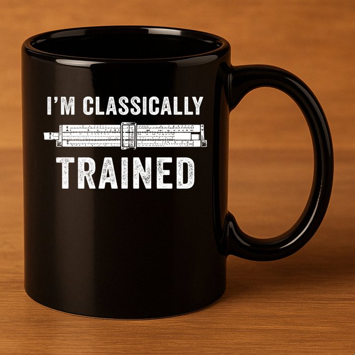 Slide Rule Mechanical Analog IM Classically Trained Gift 11oz C Handle Ceramic Mug