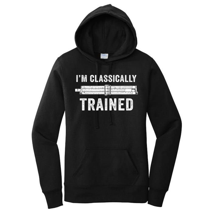 Slide Rule Mechanical Analog IM Classically Trained Gift Women's Pullover Hoodie