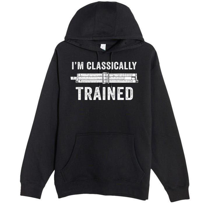 Slide Rule Mechanical Analog IM Classically Trained Gift Premium Pullover Hoodie