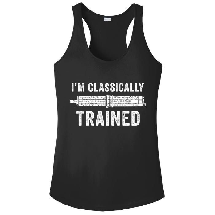 Slide Rule Mechanical Analog IM Classically Trained Gift Ladies PosiCharge Competitor Racerback Tank
