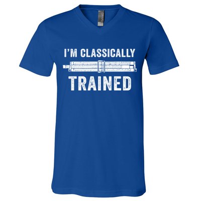 Slide Rule Mechanical Analog IM Classically Trained Gift V-Neck T-Shirt