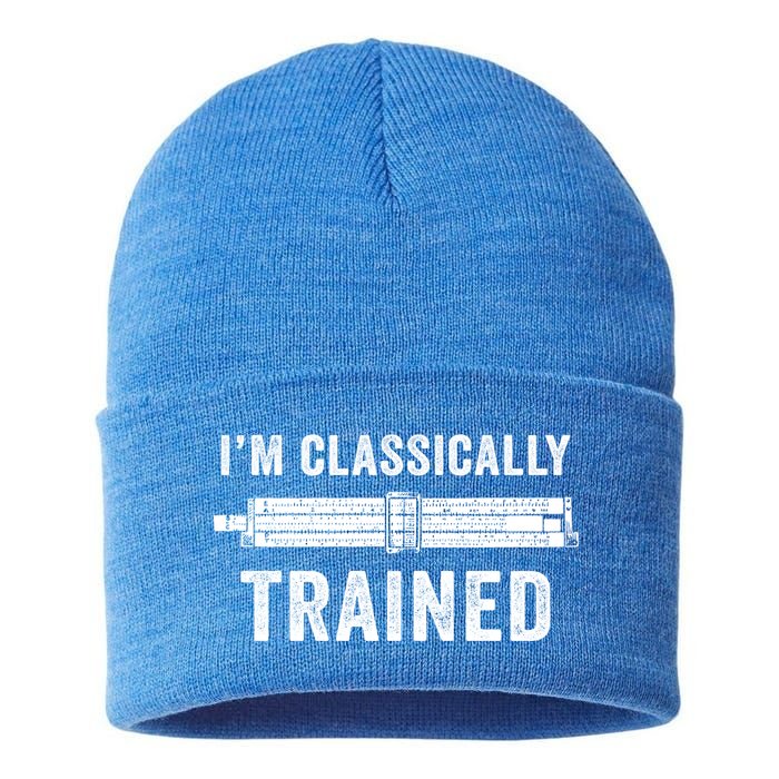 Slide Rule Mechanical Analog IM Classically Trained Gift Sustainable Knit Beanie