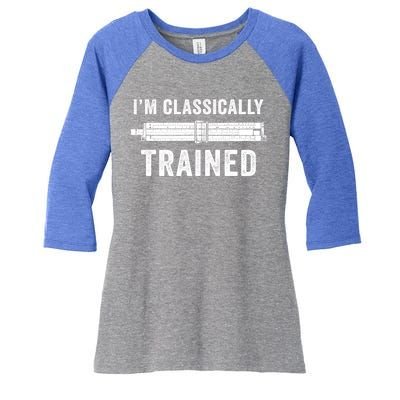 Slide Rule Mechanical Analog IM Classically Trained Gift Women's Tri-Blend 3/4-Sleeve Raglan Shirt