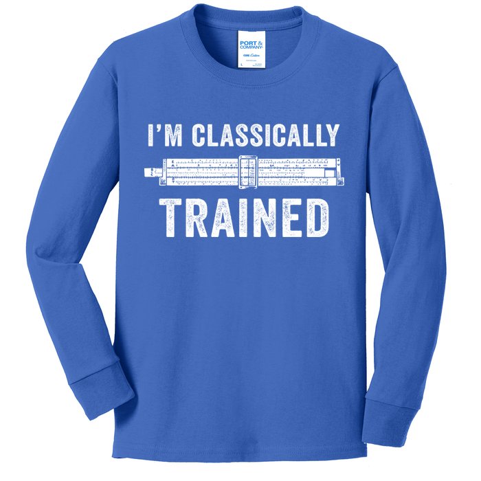 Slide Rule Mechanical Analog IM Classically Trained Gift Kids Long Sleeve Shirt