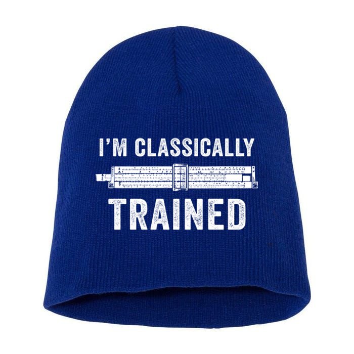 Slide Rule Mechanical Analog IM Classically Trained Gift Short Acrylic Beanie