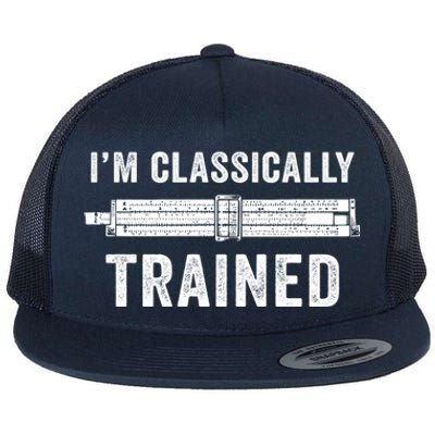 Slide Rule Mechanical Analog IM Classically Trained Gift Flat Bill Trucker Hat