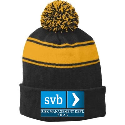 SVB Risk Management Dept. Department Team 2023 Stripe Pom Pom Beanie