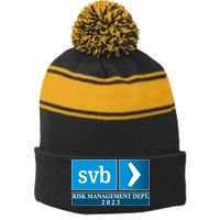 SVB Risk Management Dept. Department Team 2023 Stripe Pom Pom Beanie
