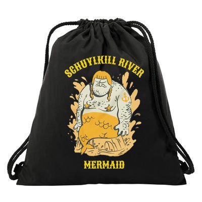 Schuylkill River Mermaid Drawstring Bag