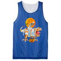 Skeleton Riding Mummy Dinosaur TRex Pumpkin Halloween Funny Cool Gift Mesh Reversible Basketball Jersey Tank