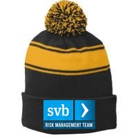 SVB Risk Management Team Svb Risk Management Department Stripe Pom Pom Beanie