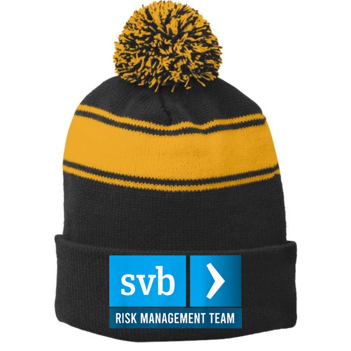 SVB Risk Management Team Svb Risk Management Department Stripe Pom Pom Beanie
