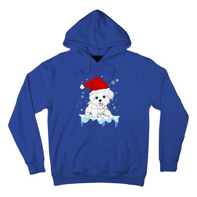 Santa Reindeer Maltese Christmas Tree Light Pajama Xmas Gift Hoodie