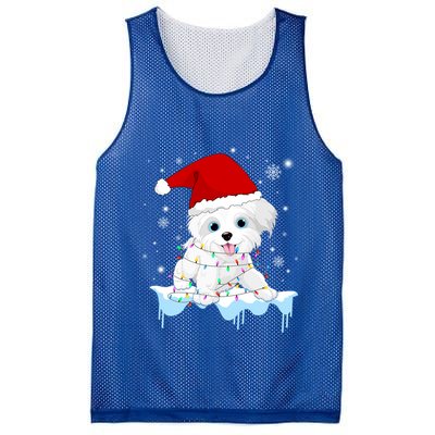 Santa Reindeer Maltese Christmas Tree Light Pajama Xmas Gift Mesh Reversible Basketball Jersey Tank