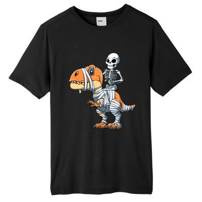 Skeleton Riding Mummy Dinosaur Halloween TRex Gift Tall Fusion ChromaSoft Performance T-Shirt