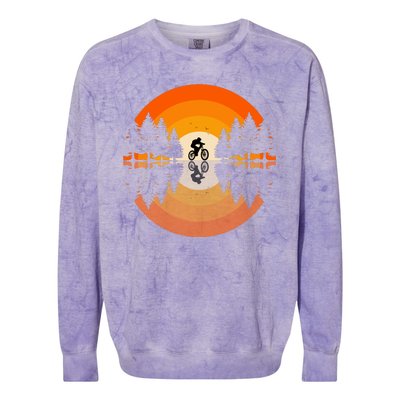 Sunset Retro Mountain Bike Sunset Retro Colorblast Crewneck Sweatshirt