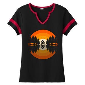 Sunset Retro Mountain Bike Sunset Retro Ladies Halftime Notch Neck Tee