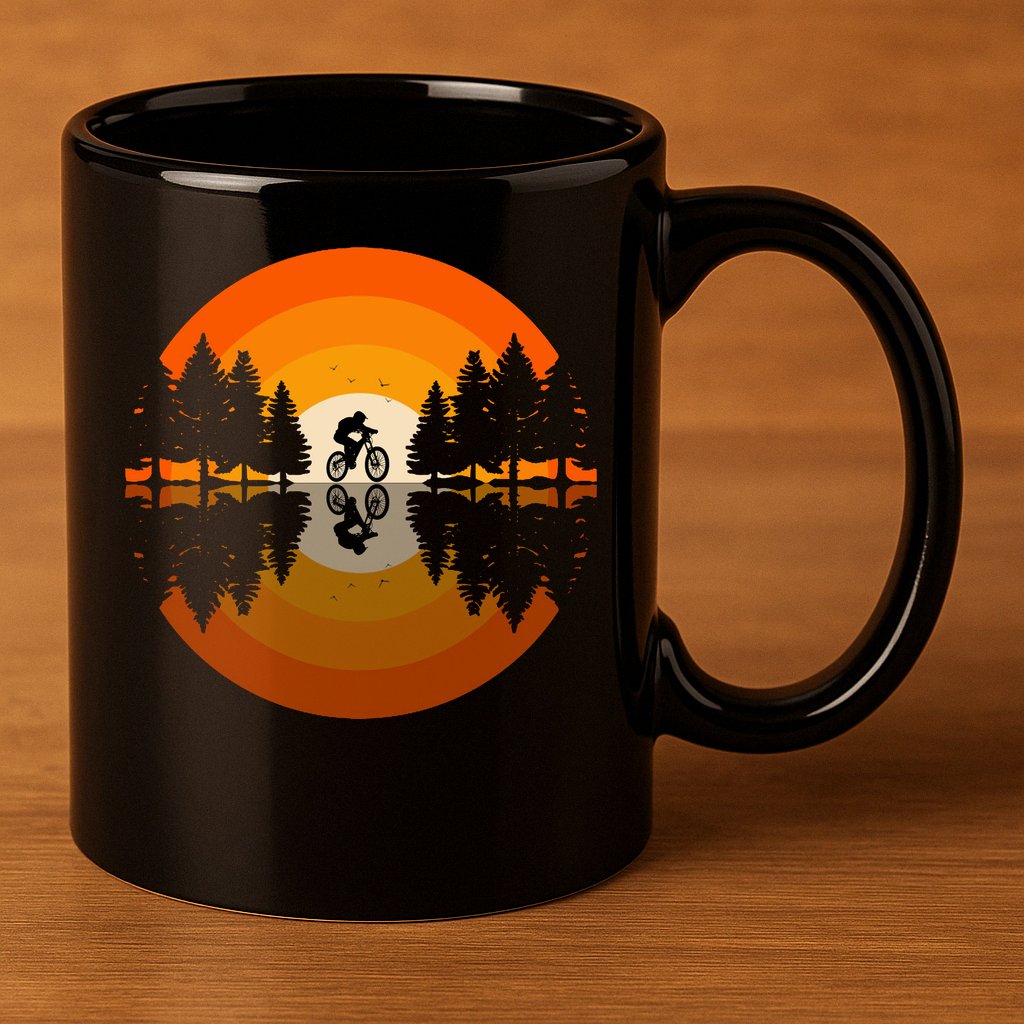 Sunset Retro Mountain Bike Sunset Retro 11oz C Handle Ceramic Mug