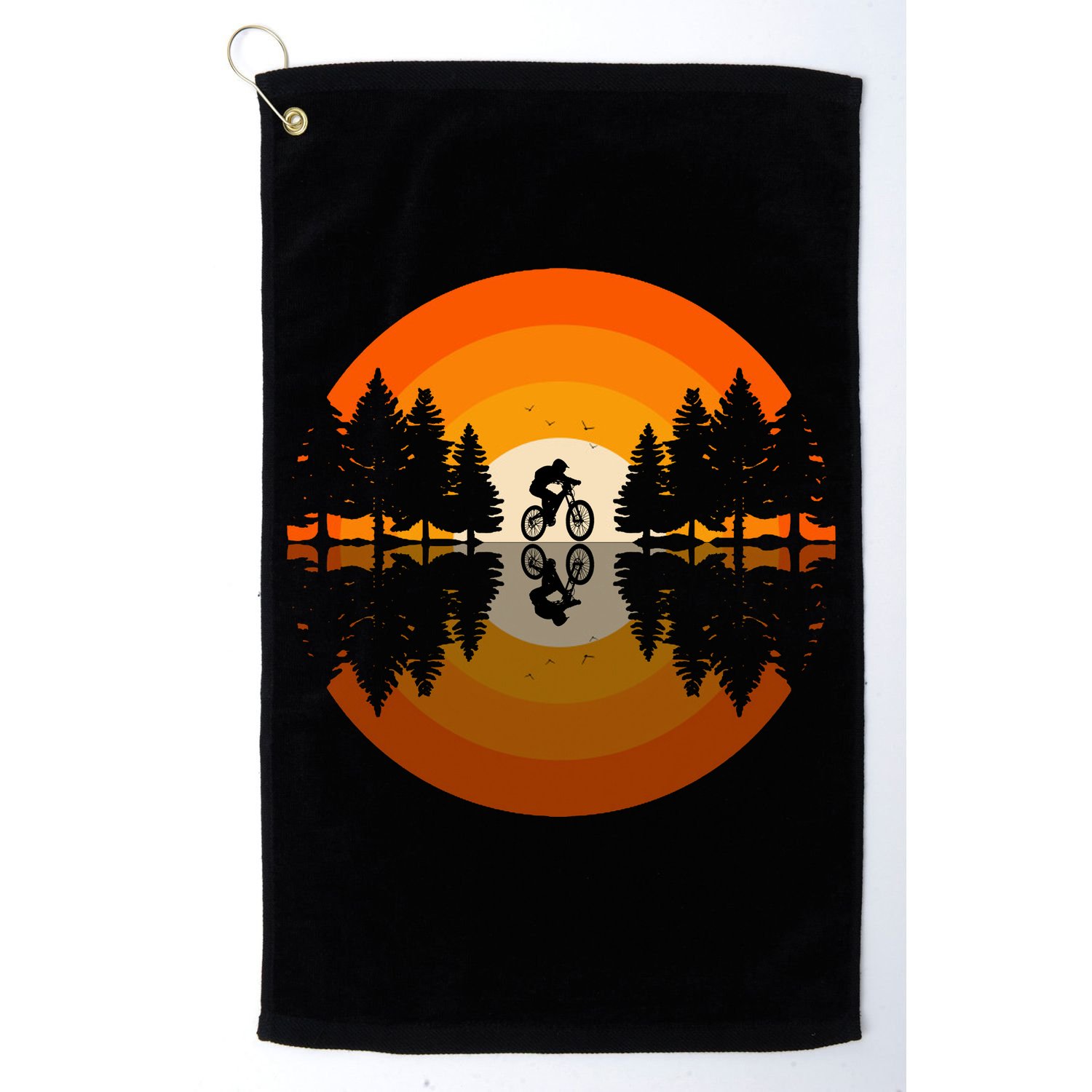 Sunset Retro Mountain Bike Sunset Retro Golf Towel