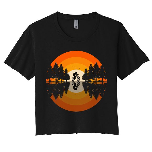 Sunset Retro Mountain Bike Sunset Retro Crop Top