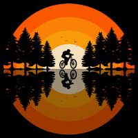Sunset Retro Mountain Bike Sunset Retro Ladies Long Sleeve Shirt