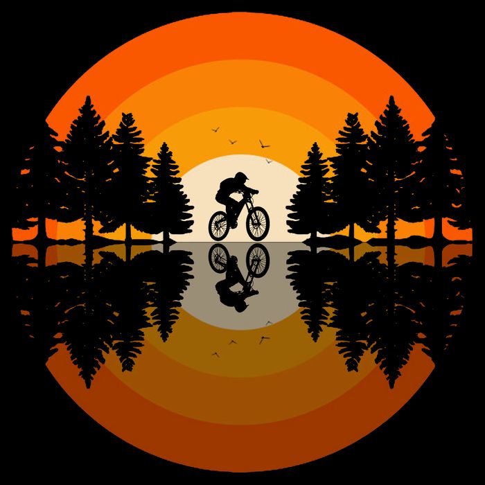 Sunset Retro Mountain Bike Sunset Retro Ladies Long Sleeve Shirt