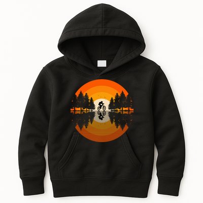 Sunset Retro Mountain Bike Sunset Retro Kids Hoodie