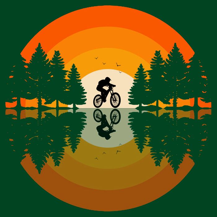 Sunset Retro Mountain Bike Sunset Retro Performance Shirt
