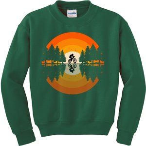 Sunset Retro Mountain Bike Sunset Retro Kids Sweatshirt