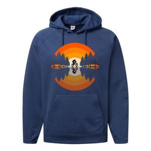 Sunset Retro Mountain Bike Sunset Retro Performance Fleece Hoodie