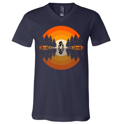 Sunset Retro Mountain Bike Sunset Retro V-Neck T-Shirt