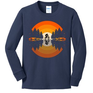 Sunset Retro Mountain Bike Sunset Retro Kids Long Sleeve Shirt