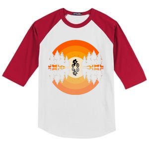 Sunset Retro Mountain Bike Sunset Retro Kids Colorblock Raglan Jersey