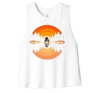 Sunset Retro Mountain Bike Sunset Retro Women's Racerback Cropped Tank